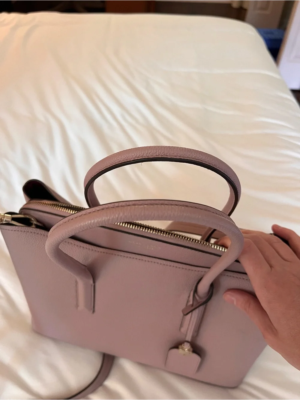 kate spade Dusty Pink Leather Satchel with Gold-Tone Hardware
